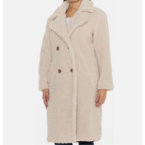 Bearpaw Teddy Bear Sherpa Coat Plus Size 2X Nwot Cream - Picture 1 of 8